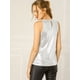 thumbnail image 5 of INSPIRE CHIC Camiseta Sin Mangas Con Chaleco Brillante Metálico Brillante Sin Mangas Para Fiesta Y Club Para Mujer Plateado claro S, 5 of 6