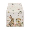thumbnail image 2 of Clearance Kbndieu Easter Table Runner Decorations, Linen Bunny Printed Table Runner, Spring Seasonal Holiday Kitchen Dining Table Decorations for Home Party Decor 13x72 Inch, 2 of 6