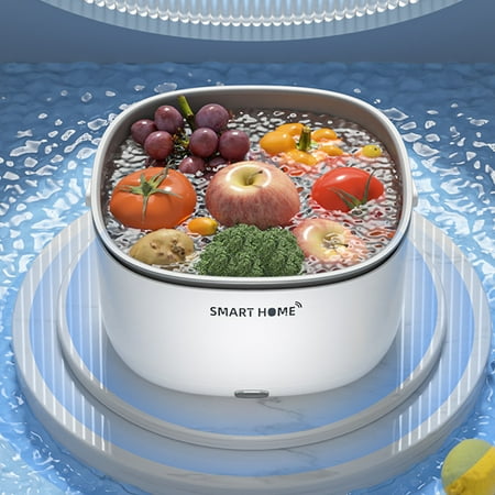 

Lydiaunistar Home Appliances Ultra-sonic Washing Basket Fruit and Vegetables Large Capacity Draining Basket Double Draining Electric Washing Basket Ingredients Purifier for Kitchen