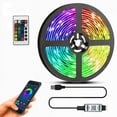 thumbnail image 1 of LED Strip Lights 5050 RGB Tape Flexible Color Changing Light Strip Kit With 24 Keys Remote Controller RGB LED Tape For Bedroom Boat Car TV Backlighting Holiday, 1 of 5