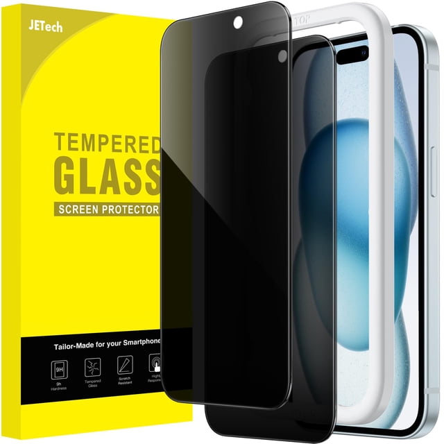 Protector de pantalla de privacidad JeTech para iPhone 15 Plus de 6.7 pulgadas