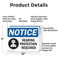 thumbnail image 2 of (2 Pack) Hearing Protection Required OSHA Notice Sign 10 Inch X 7 Inch Indoor / Outdoor Rust-Free Aluminum Metal Signs for Workplace, Workshop, and Construction Site, Made in the USA, 2 of 8