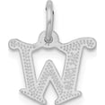 thumbnail image 4 of 14K White Gold 14Kw Diamond-Cut Letter W Initial Charm Made In United States wch139-w, 4 of 6