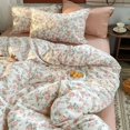 thumbnail image 1 of Ins Style Bedding Set Fashion Solid Color Washable Duvet Cover Without Comforter Pillowcases Sheet for Student Soft Home Textile, 1 of 7