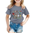 thumbnail image 1 of FhsagQ T-Shirt Décontracté Imprimé Mode Manches Courtes Col Rond Ample pour Filles, Printemps, Taille 6/7 Gris 5-6 Ans, 1 of 4