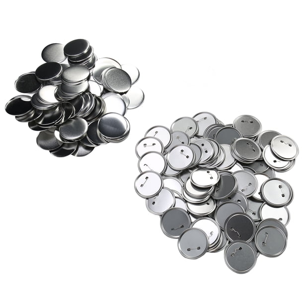 100 Conjuntos De Suministros Para Hacer Botones, Piezas De Botón De Respaldo De Pin Para La Máquina Del Fabricante De Insignias, Incluidas Las Cubiertas, El Soporte De Las