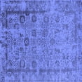 thumbnail image 1 of Ahgly Company Indoor Square Oriental Blue Industrial Area Rugs, 3' Square, 1 of 4