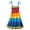 A Rainbow Color, variant on Zaldita Kids Girls Summer Casual Bohemian Dress Floral Sleeveless Rainbow Beach Sundress with Necklace Party Dresses A Rainbow Color 3-4