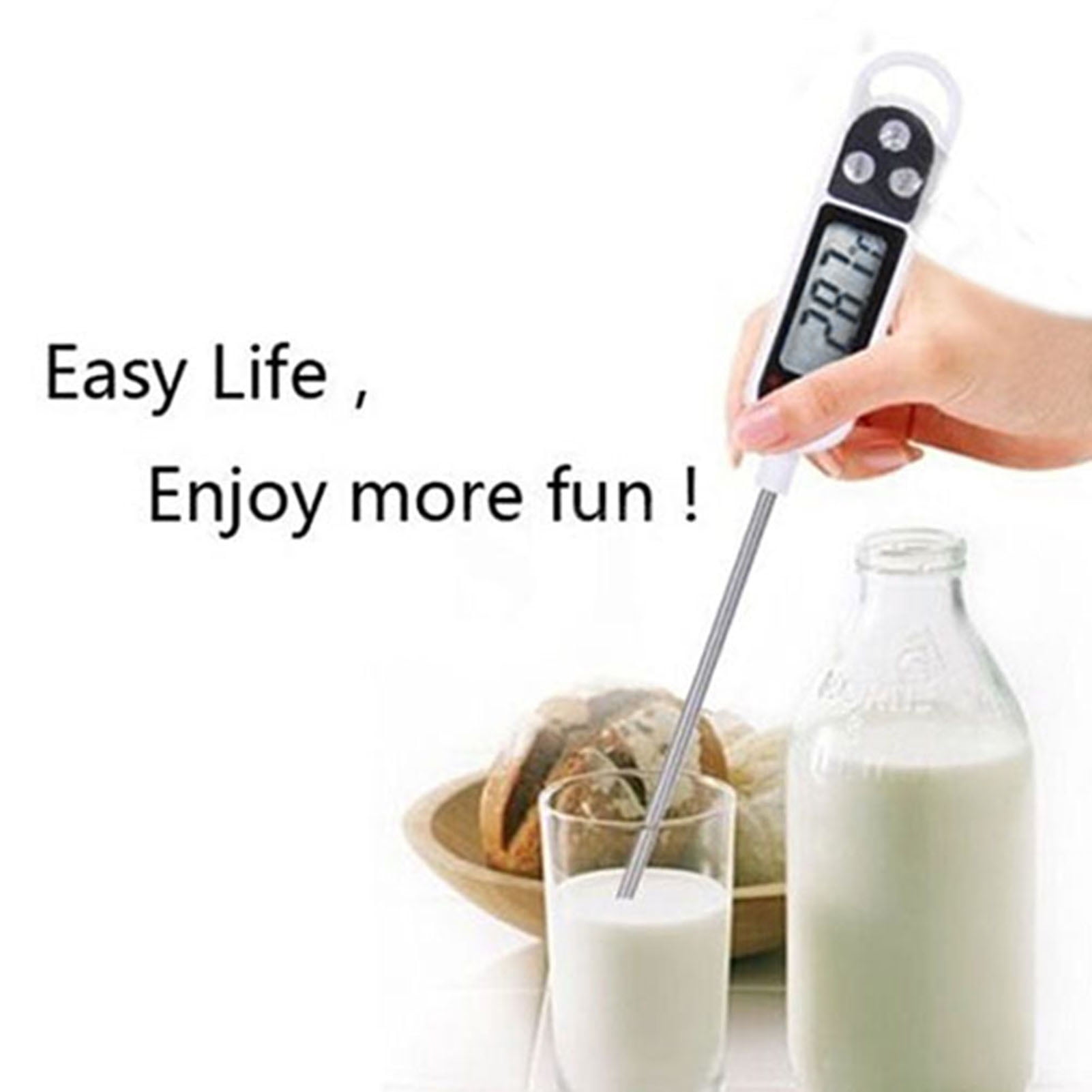 Digital Water Thermometer for Liquid, Candle, Instant Read with Waterproof for Food, Meat, Milk, Long Probe1Pcs/2Pcs/3Pcs
