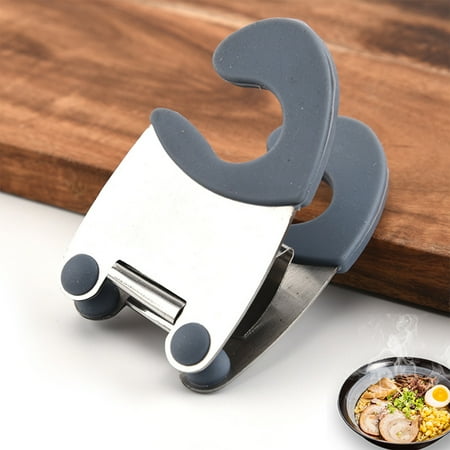 

Pot Clip Utensil Rest Heat-Resistant Spatula Holder Stainless Steel + TPR Made Housewarming Gifts