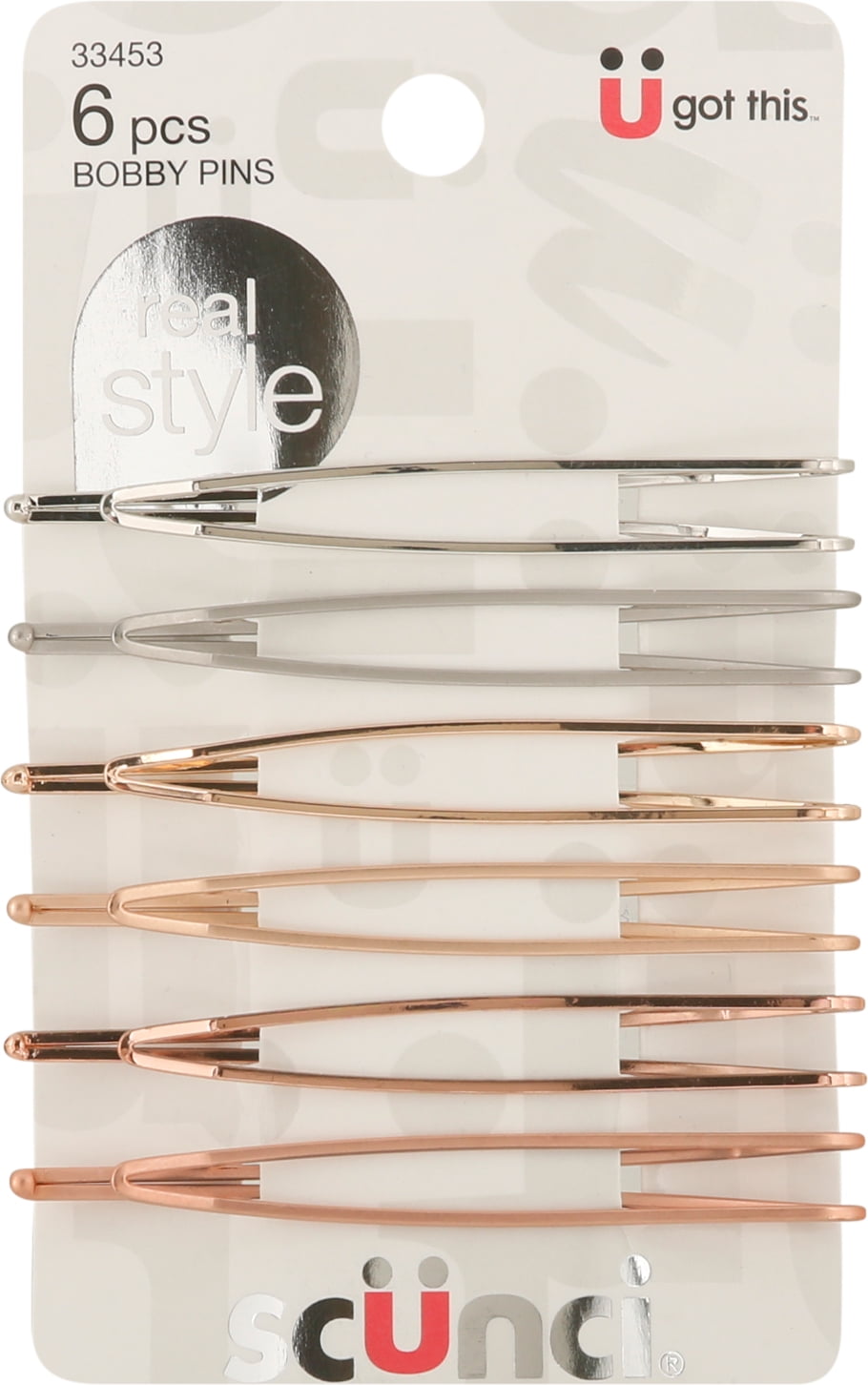 Scunci U Got This Real Style Bobby Pins, Assorted, 6 Ct