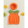 thumbnail image 4 of Children Halloween Pumpkin Costume for Kids Toddler Infant Baby Halloween Costume Outfit Vest Hat Set Cosplay for Boys Girls, 4 of 8