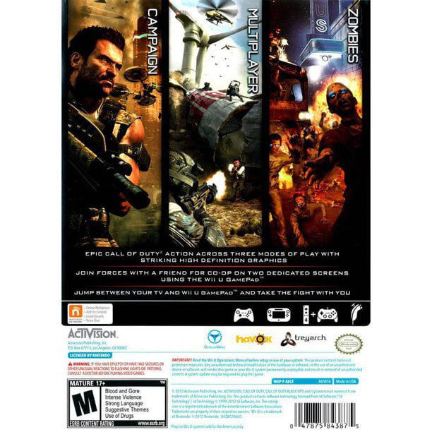 steenkool effect Rauw Call of Duty Black Ops 2 (Wii U) - Walmart.com