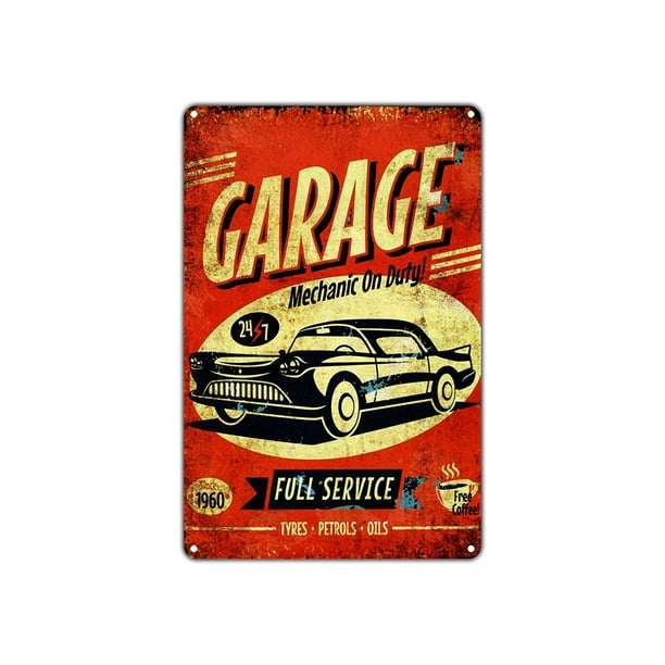 Garage Mechanic on Duty! 24/7 Full Service Since 1960 Vintage Retro ...