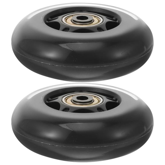 MERRYHAPY Black PU Skateboard Wheels 2 Pack Wear-Resistant Outdoor Replacement Wheels