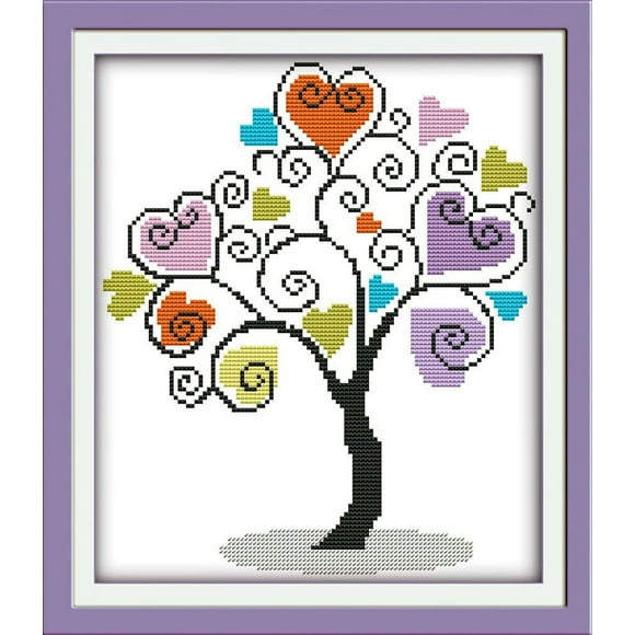 Maydear cross Stitch Kits Stamped Full Range of Embroidery Starter Kits for Beginners (11cT)-giving Tree