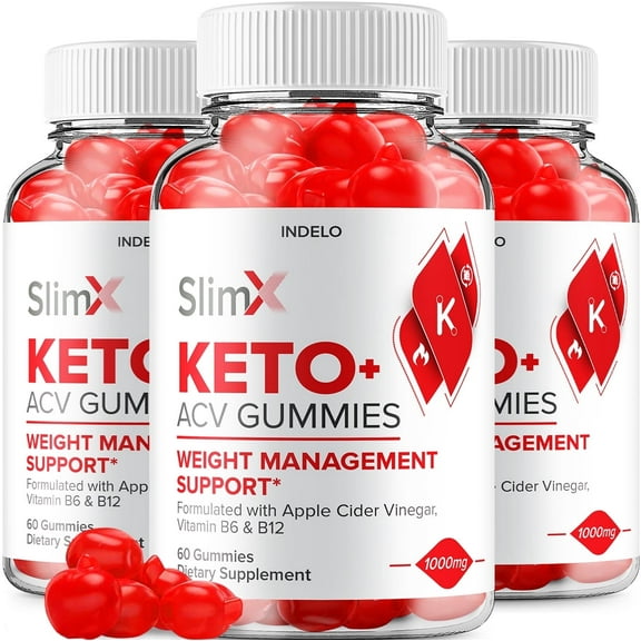 (3 Pack) SlimX Keto ACV Gummies, SlimX Keto ACV Advanced Weight Loss, Apple Cider Vinegar Gummies (180 Gummies)