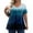Blue, variant on Plus Size Womens Tops Cute 5 Plus Size Blouses V Neck Plus Size Tunics Short Sleeve Gradient Print Dressy Casual Blouses Loose Fit Clothes for Women Navy XL