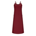 thumbnail image 6 of Horkkom Tank Dresses for Women 2025 V Neck Slip Dress Solid Color Casual Dresses with Pocket Red M, 6 of 8