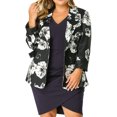 thumbnail image 5 of Women's Plus Size Notched Lapel Contrast Stripe Cuff Blazer, 5 of 7