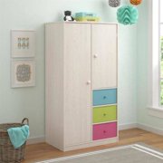 Cosco Applegate Armoire with 3 colorful bins, Enchanted Pine