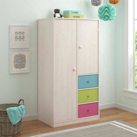 Cosco Applegate Armoire with 3 colorful bins, Enchanted Pine