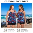 thumbnail image 2 of OCEAN BLUES Plus Size Women's Swimsuit Set for Women Tankini Top Swimwear with Shorts Two Piece Bathing Suit Size XL, 2 of 6