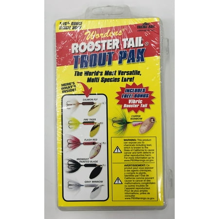 Yakima Bait Worden s Rooster Tail Trout Fishing Lures  Assorted Colors  1/16 oz.  6 Count  RTBX.206.S773