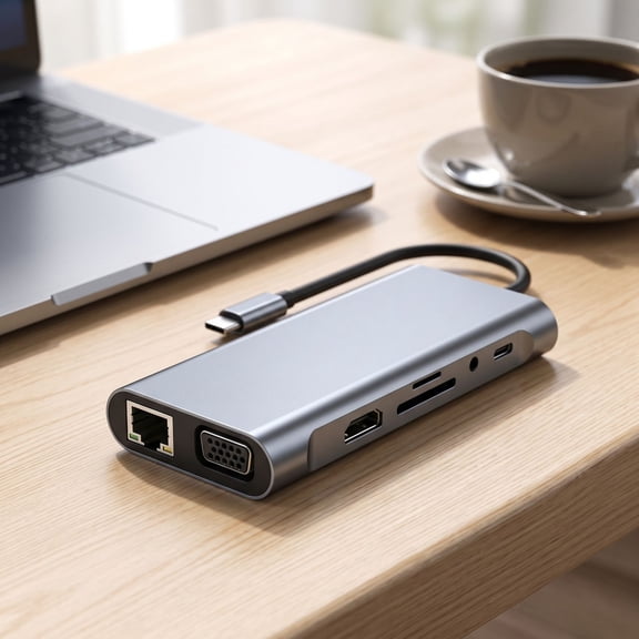 11-in-1 USB-C Docking Station with HDMI 4K, 100Mbps Ethernet Port, SD/TF Card Reader, 3 USB Ports and PD Charging for Laptop, MacBook, Phone and Game Console