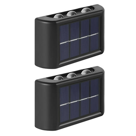 

2pcs ABS Solar Wall Light 4/6 Beads Warm/White Light Rechargeable Lamp for Wall Deck Step Garden 6 Bead Warm