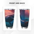 thumbnail image 3 of Cauagu Sunshine Ocean Whale Pattern 20oz Tumbler,Stainless Steel Vacuum Insulated Tumbler with Lid Durable Insulated Coffee Mug Thermal Cup with Splash Proof Sliding Lid-Straw Two-piece Set, 3 of 8