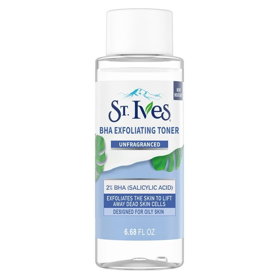 St. Ives BHA Exfoliating Face Toner for Women, Unfragranced Exfoliant for Oily skin 6.68 oz