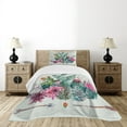 thumbnail image 4 of Ambesonne Cactus Quilted Bedspread Set 2 Pcs, Thorny Boho Blossoms, Twin Size, Multicolor, 4 of 5