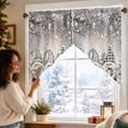 thumbnail image 5 of Christmas Themed Window Curtain 2 Piece, Irregular Polyester Drapes for Living Room Bedroom, Festive Holiday Window Decoration for Party Scene Layout, 5 of 6