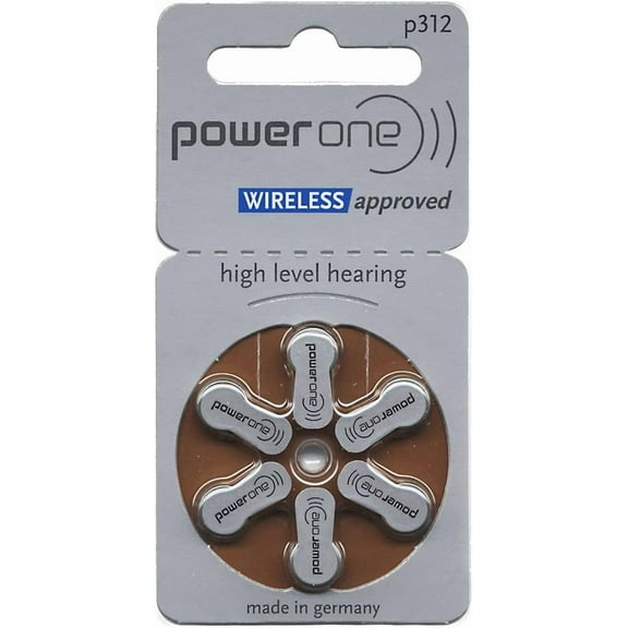 3 X Power One p312 Hearing Aid Battery No Mercury (10 Packs of 6 Each)