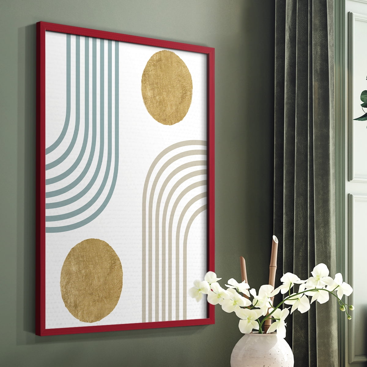 Millennium Arches in Red Solid Wood 8 x 10 Framed Print