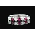 thumbnail image 6 of HeartsAndYou 3ct Natural Pink Ruby Half Eternity Wedding Band Ring 100% 14k SOLID White Gold, 6 of 9