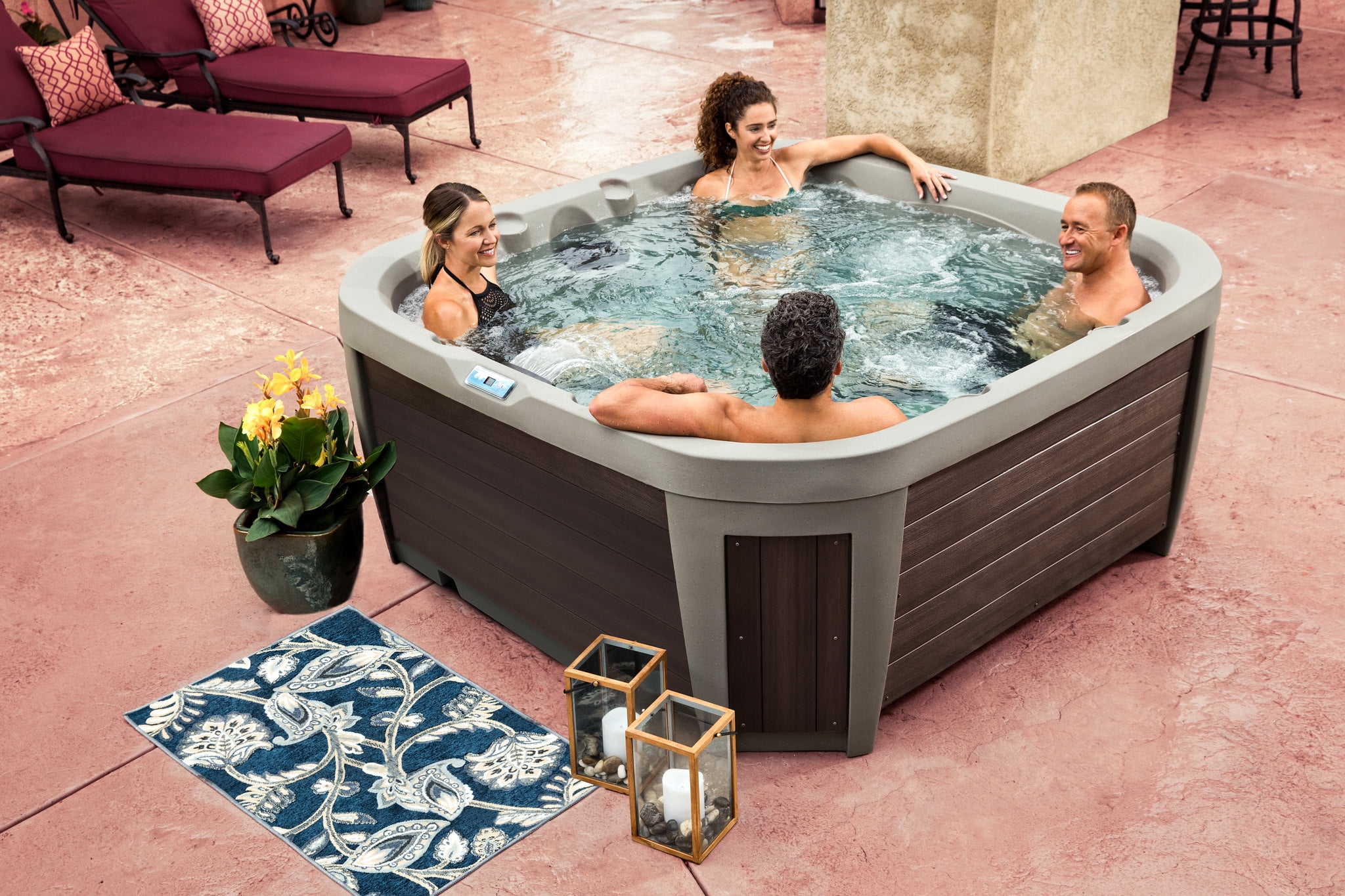 All New 2025 HydroLuxe BALI Taupe/Brown Hot Tub - 6-person, 46 Jets, 230v