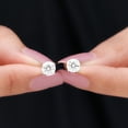 thumbnail image 6 of Rosec Jewels Certified Moissanite Solitaire Stud Earrings for Women - 6 mm - D-VS1 Grade, 14K White Gold, 6 of 9