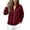 Wine, variant on Keeplus Full Zip Jacket for Women Solid Stand Collar Long Sleeve Side Zip Pockets Classic Fall Winter Outerwear