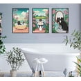 thumbnail image 4 of Japanese Funny Bathroom Black Cat Canvas Wall Art Cute Kitten On Toilet Posters Vintage Japanese Cat In A Bathtub Pictures Painting for Washroom Bathroom（Only canvas）, 4 of 6