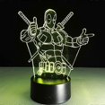 thumbnail image 2 of Wekity 3D Lamp Deadpool Remote Control Best Gift For boys Acrylic Table Night light Furniture Decorative colorful 7 color change household Home Access, 2 of 5