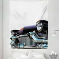 thumbnail image 1 of Cars Tapestry, Old Fashioned Automobile Old Timer Antique American Collector's Vehicle, Fabric Wall Hanging Decor for Bedroom Living Room Dorm, 5 Sizes, Black Pale Blue Orange, by Ambesonne, 1 of 1