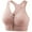 Pink, variant on LYMAYTER Sports Bras for Women's Front-Zip Bras Yoga Running Lightweight Comfort Bralette S-4XL