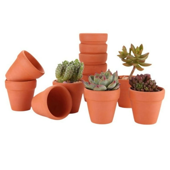 12 Pack 2 inch Small Terracotta Pots for Succulents, Clay Flower Planters with Drainage Holes for Indoor, Outdoor Plants, Cactus, Arts and Crafts Projects