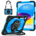 thumbnail image 4 of Hybrid Shockproof 360 Rotating Stand With Hand Strap and Shoulder Strap Kids Case for iPad 10th 10.9" 2022(A2696/A2757/A2777/A3162) No Screen Protector,Black&Blue, 4 of 10