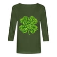 thumbnail image 6 of felwors Womens 3/4 Sleeve St. Patrick's Day T-Shirts Crew Neck Spring Graphic Tee Tops (Green, XXL), 6 of 7