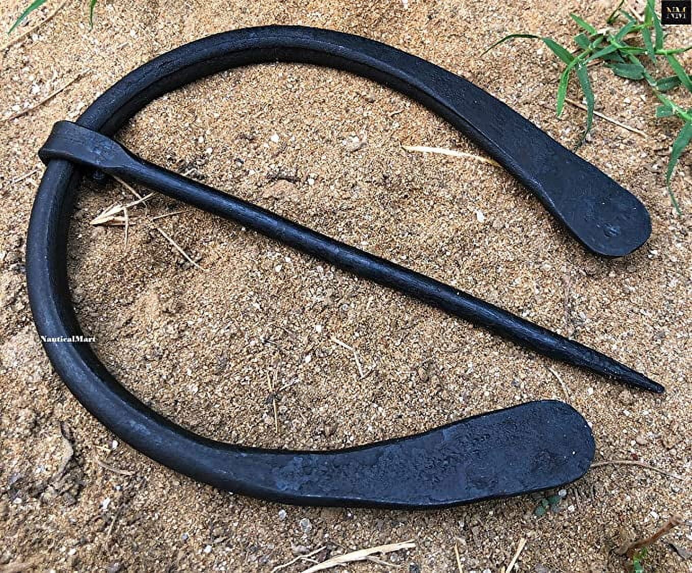 AnNafi Medieval Celtic Cloak Pin Black Vintage Viking Brooch