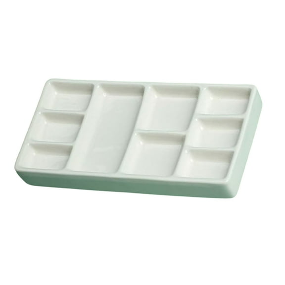 Yokua Ceramic Paint Palette 9 Wells Paint Mixing Palette Paint Tray Square Palette