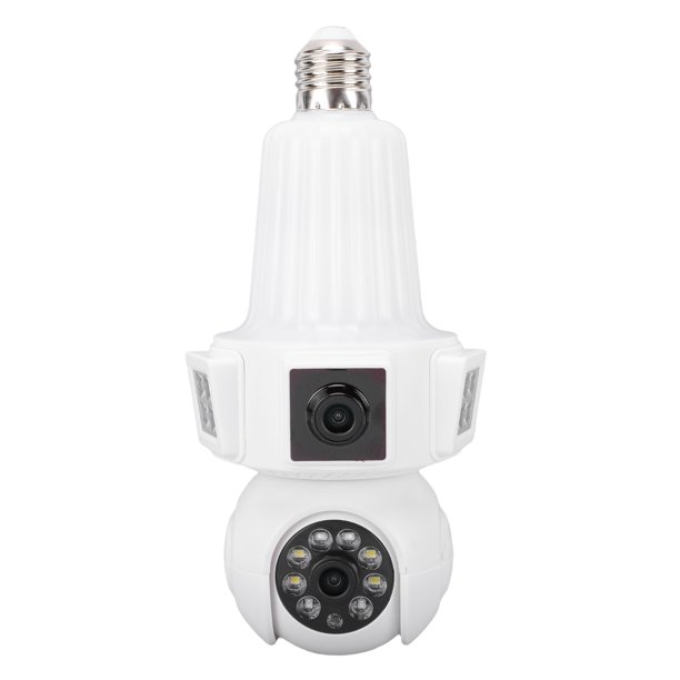 Cámara Bombilla Cámara De Seguridad Enchufe E27 2.4GHz WiFi Cámara HD De 4MP Detección De Movimiento Lente Dual NTP Sincronización De Tiempo